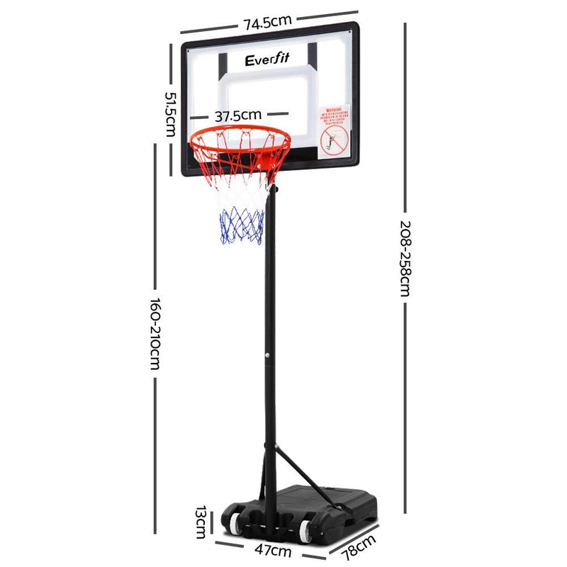 Bostin Life Everfit Adjustable Portable Basketball Stand Hoop System Rim Sports & Fitness >