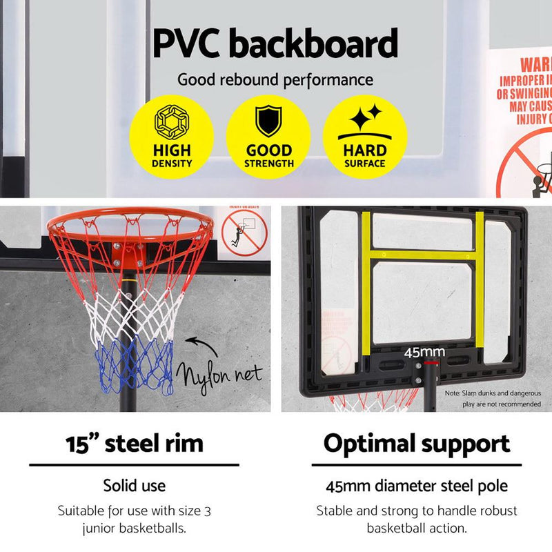 Bostin Life Everfit Adjustable Portable Basketball Stand Hoop System Rim Sports & Fitness >