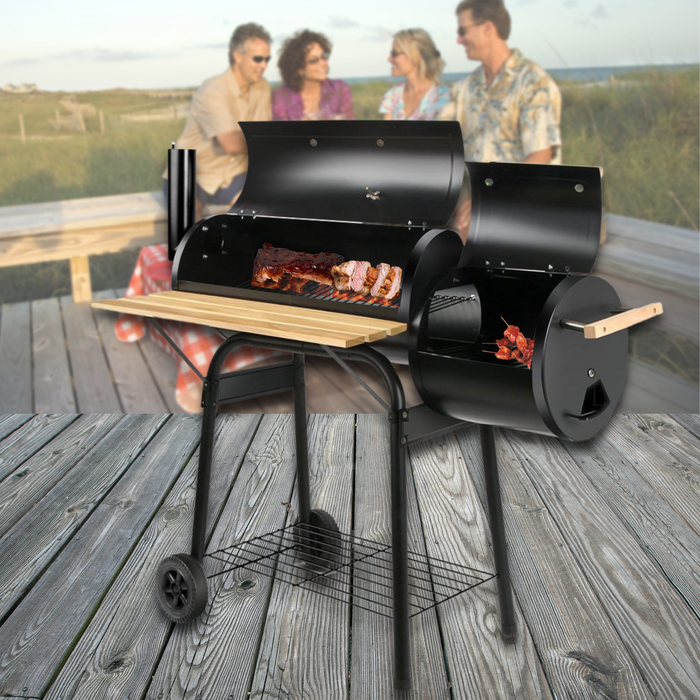 Outdoor Portable BBQ Smoker and Grill in Black