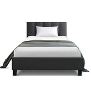 Bostin Life Anna Bed Frame King Single Size Mattress Base Platform Fabric Wooden Charcoal