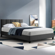 Bostin Life Anna Bed Frame King Single Size Mattress Base Platform Fabric Wooden Charcoal