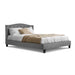 Bostin Life Bed Frame Queen Size Base Mattress Platform Fabric Wooden Grey Dropshipzone