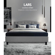 Bostin Life Bed Frame Queen Size Base Mattress Platform Fabric Wooden Grey Dropshipzone