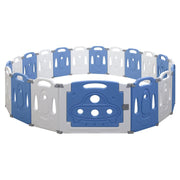 Bostin Life Baby Playpen Interactive Safety Gate Play Pen Child Toddler Fence 19 Panels Grey