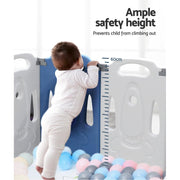 Bostin Life Baby Playpen Interactive Safety Gate Play Pen Child Toddler Fence 19 Panels Grey
