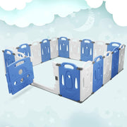 Bostin Life Baby Playpen Interactive Safety Gate Play Pen Child Toddler Fence 19 Panels Grey