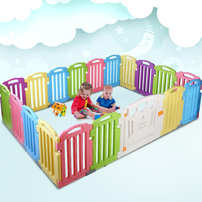 Cuddly Baby 19-Panel Plastic Playpen Kids Toddler Fence & > Gates Playpens