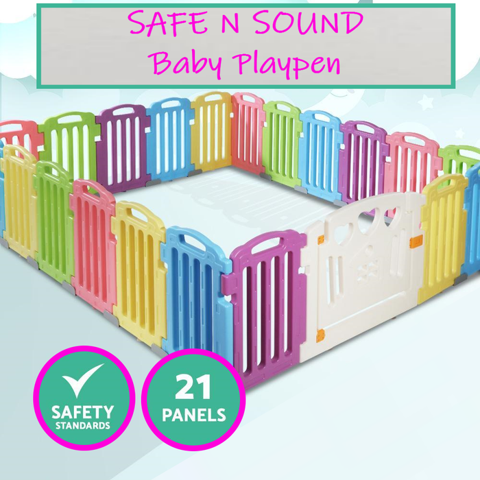 21-Panel Plastic Baby Playpen Interactive Kids Toddler