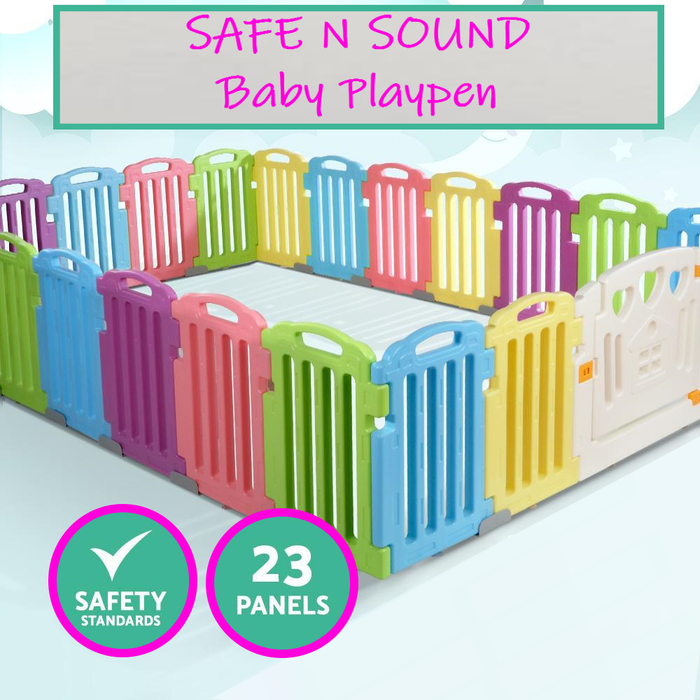 23-Panel Plastic Baby Playpen Interactive Kids Toddler