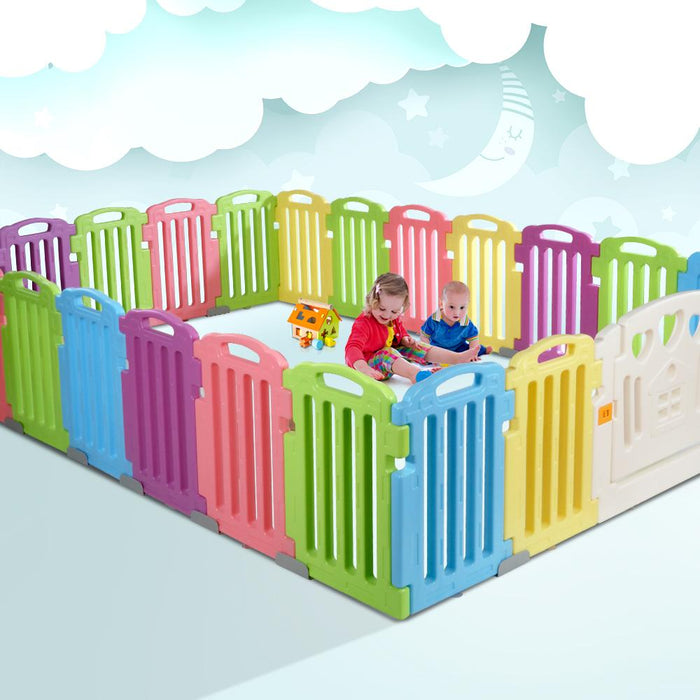 Cuddly Baby 23-Panel Plastic Playpen Interactive Kids Toddler & > Gates Playpens