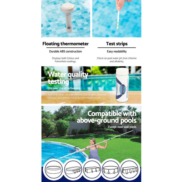 Bostin Life Swimming Pool Cleaner Set Vacuum Maintenance Kit/floater/thermometer Dropshipzone