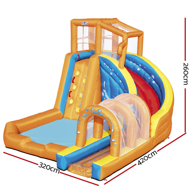 Inflatable Kids Jumping Castle Hurricane Tunnel Blast Water Slide Mega Playground Pool