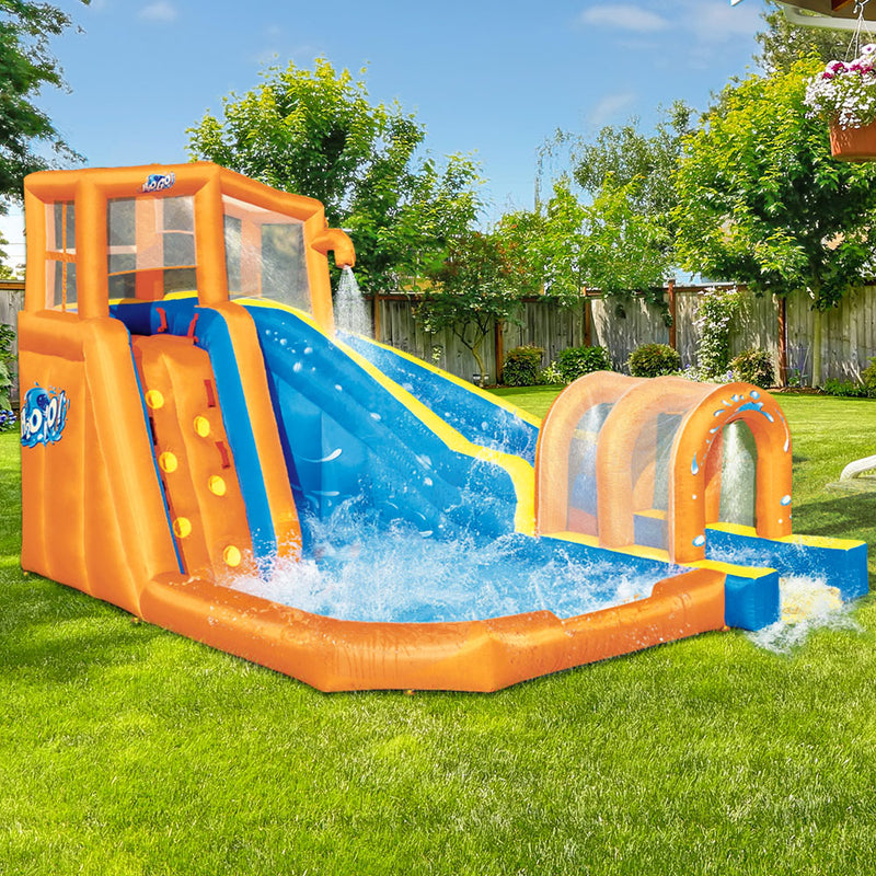 Inflatable Kids Jumping Castle Hurricane Tunnel Blast Water Slide Mega Playground Pool