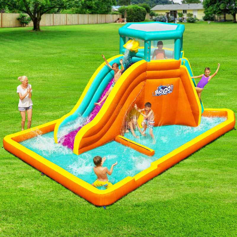 Inflatable Kids Tidal Tower Jumping Castle Mega Slide Water Playground Pool