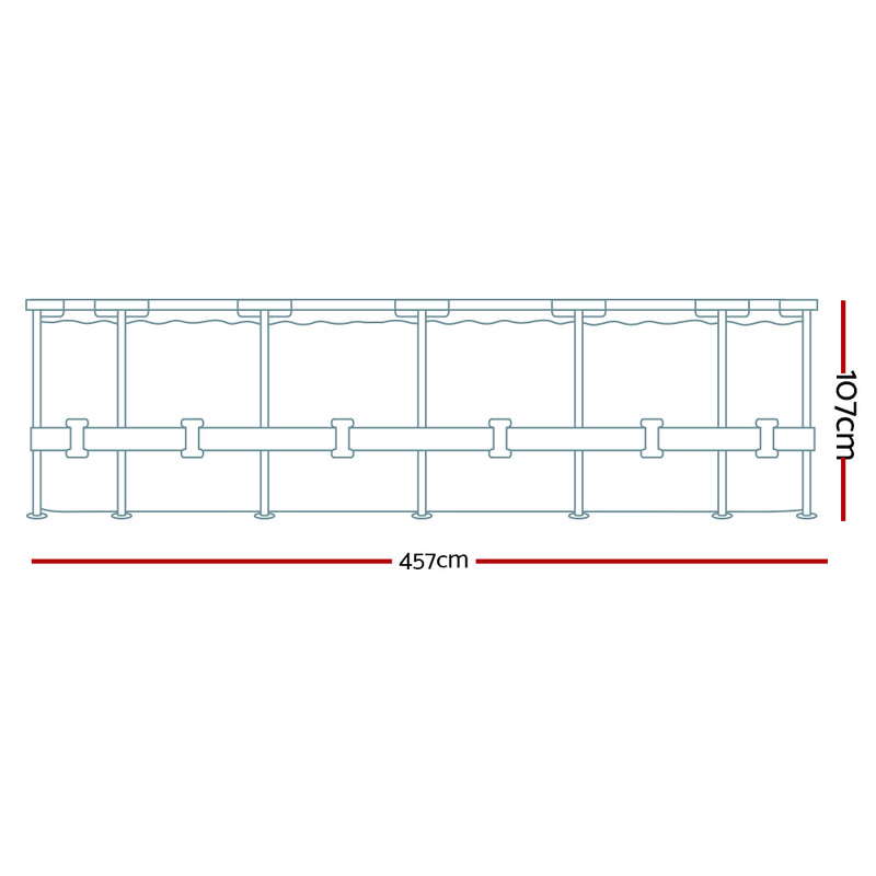 Steel Pro Max Circular Above Ground Swimming Pool with Pool Filter - 4.57M