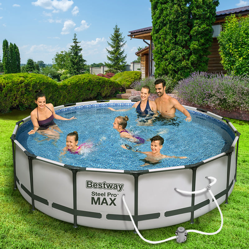 Steel Pro Max Circular Above Ground Swimming Pool with Pool Filter - 4.57M
