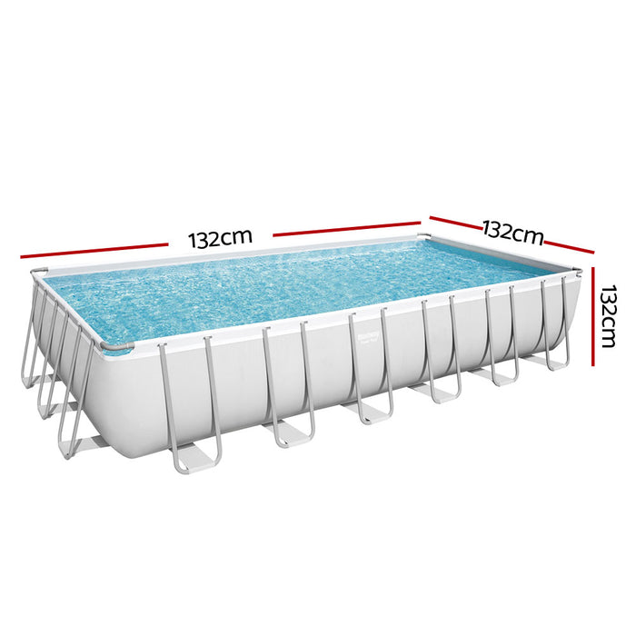 Bestway Power Steel Rectangular Frame Above Ground Swimming Pool with Pool Filter - 7M