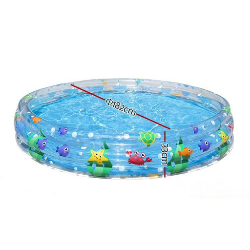 Bostin Life Bestway Swimming Pool Above Ground Kids Play Pools Inflatable Family Round Clear