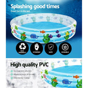 Bostin Life Bestway Swimming Pool Above Ground Kids Play Pools Inflatable Family Round Clear