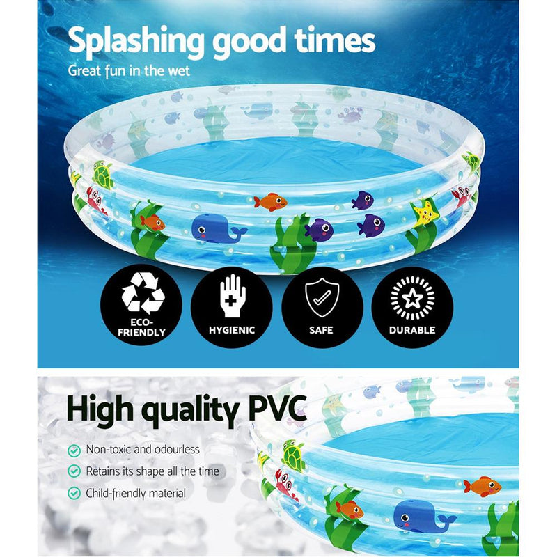 Bostin Life Bestway Swimming Pool Above Ground Kids Play Pools Inflatable Family Round Clear