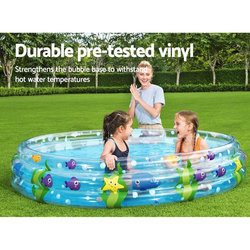 Bostin Life Bestway Swimming Pool Above Ground Kids Play Pools Inflatable Family Round Clear