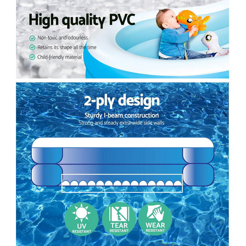 Bostin Life Bestway Inflatable Kids Pool Swimming Family Pools 2.62M X 1.57M 46Cm Dropshipzone