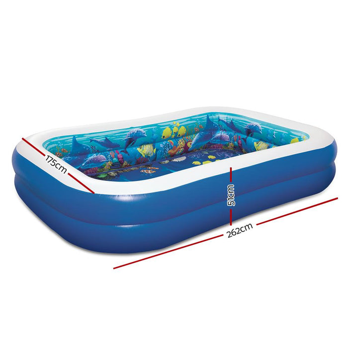 Bostin Life Bestway Inflatable Kids Pool Ground Play 3D Undersea Aquarium Outdoor Dropshipzone