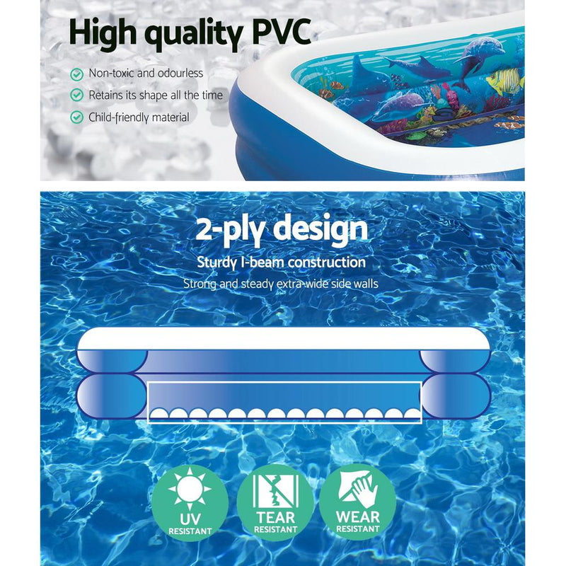Bostin Life Bestway Inflatable Kids Pool Ground Play 3D Undersea Aquarium Outdoor Dropshipzone