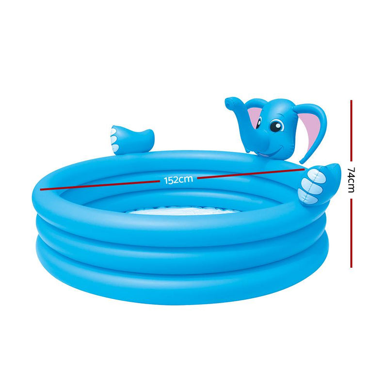 Bostin Life Bestway Inflatable Kids Play Pool 3 Ring Elephant Spray Splash Pools Game Toy