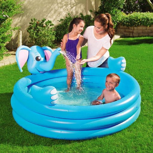 Bostin Life Bestway Inflatable Kids Play Pool 3 Ring Elephant Spray Splash Pools Game Toy