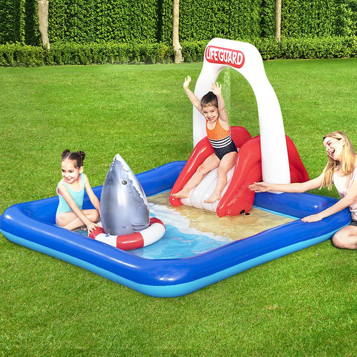 Bostin Life Swimming Pool Above Ground Kids Play Pools Lifeguard Slide Inflatable Dropshipzone