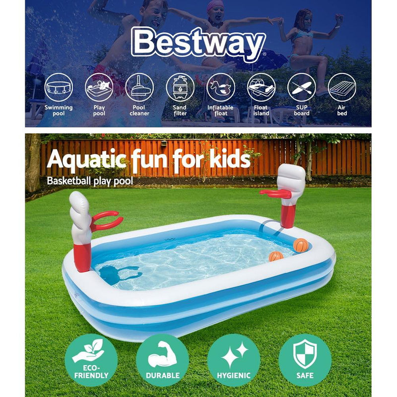 Bostin Life Bestway Inflatable Play Pool Kids Swimming Basketball Dropshipzone