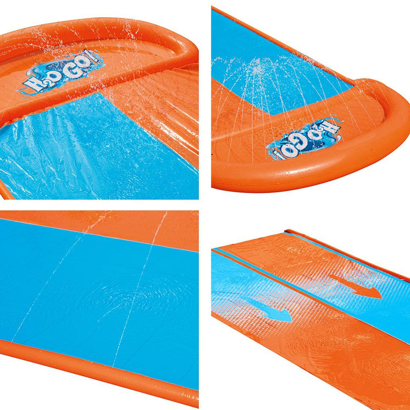 Bostin Life Bestway Inflatable Water Slip Slide Double Kids Splash Toy Outdoor Play 4.88M
