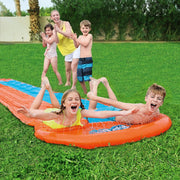Bostin Life Bestway Inflatable Water Slip Slide Double Kids Splash Toy Outdoor Play 4.88M