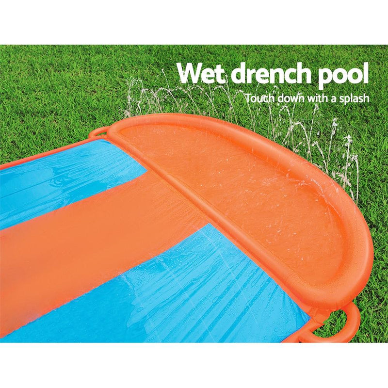 Bostin Life Bestway Triple Water Slip And Slide Kids Inflatable Splash Toy Outdoor 5.49M