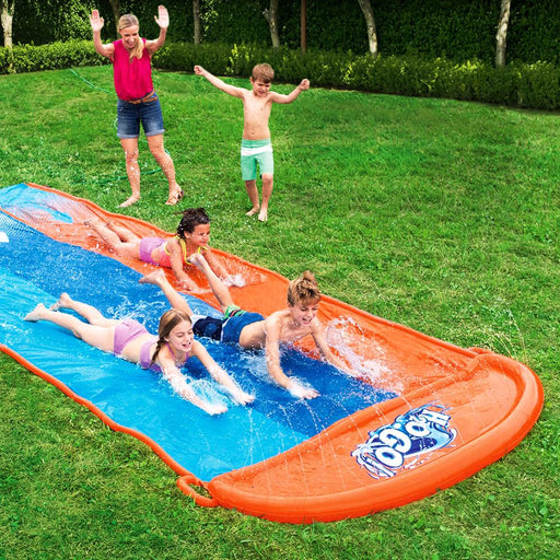 Bostin Life Bestway Water Slip And Slide Kids Inflatable Splash Toy Outdoor Triple 4.88M