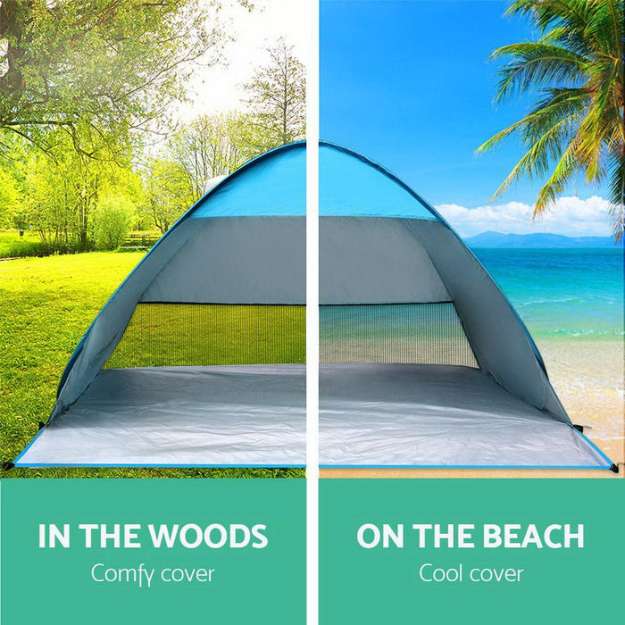 Bostin Life Pop Up Camping Tent Beach Hiking Sun Shade Shelter Fishing 3 Person Dropshipzone