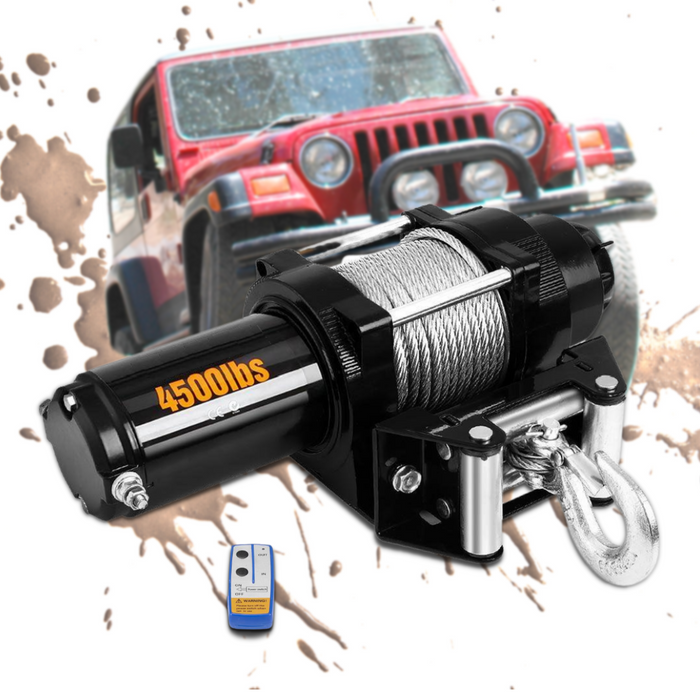 Wireless 12V 4000LBS/1812KG Electric Winch With Steel Cable for 4WD ATV Boat