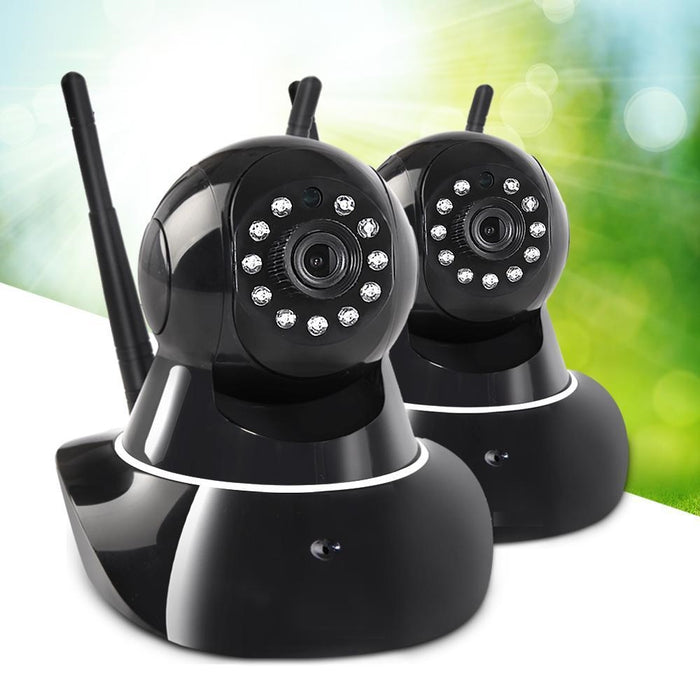 Wireless 1080P IP CCTV Security Camera Black - Set of 2