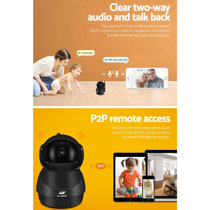 Ul-Tech 1080P Wireless Ip Camera Cctv Security System Baby Monitor Black Audio & Video >