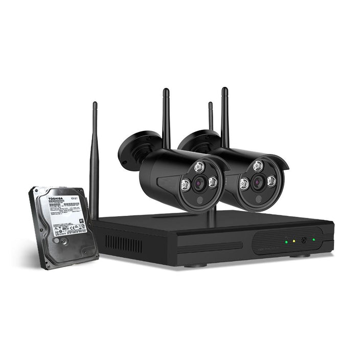 Wireless Security System 1080P 4CH NVR System 2TB HDD with 2 Cameras