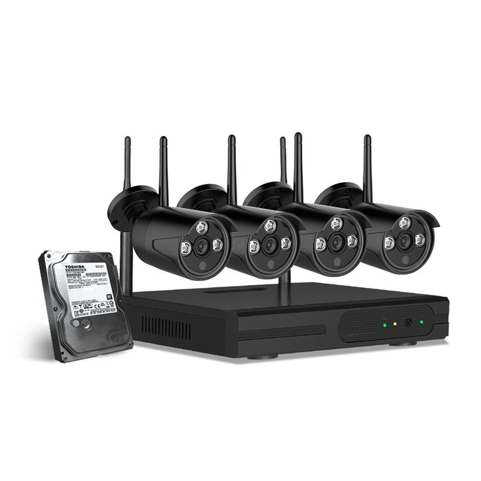 Wireless Security System 1080P 4CH NVR System 2TB HDD with 4 Cameras