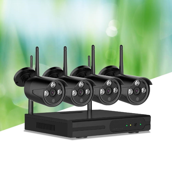 Wireless Security Camera and 1080P 4CH NVR System with 4 Cameras