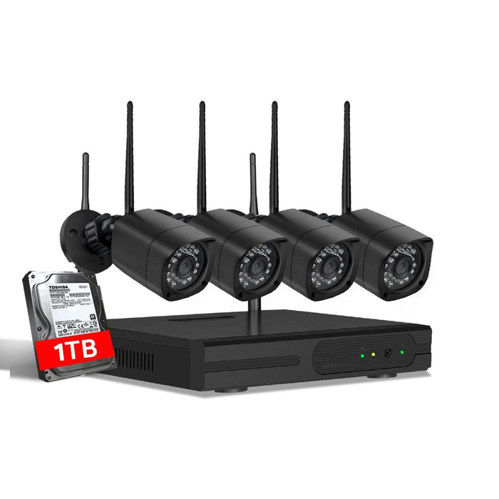 Wireless Security System 1080P 8CH NVR System 1TB HDD with 4 Square Cameras