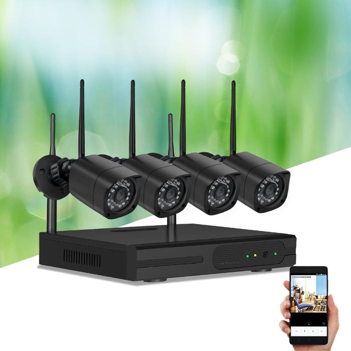 Wireless Security System 1080P 4CH NVR System 1TB HDD with 4 Square Cameras