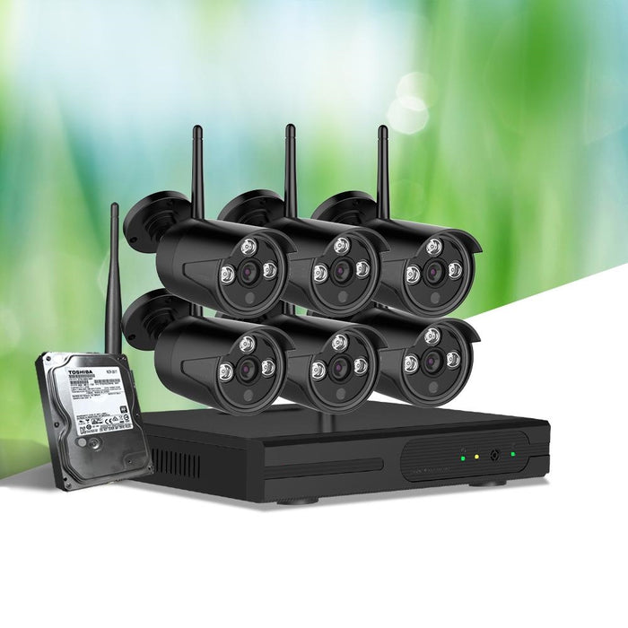 Wireless Security System 1080P 8CH NVR System 1TB HDD with 6 Cameras