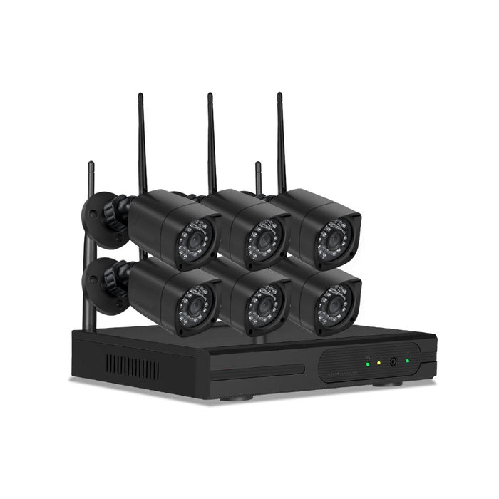 Wireless Security Camera and 1080P 8CH NVR System with 6 Square Cameras