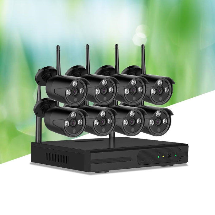 Wireless Security Camera and 1080P 8CH NVR System with 8 Cameras