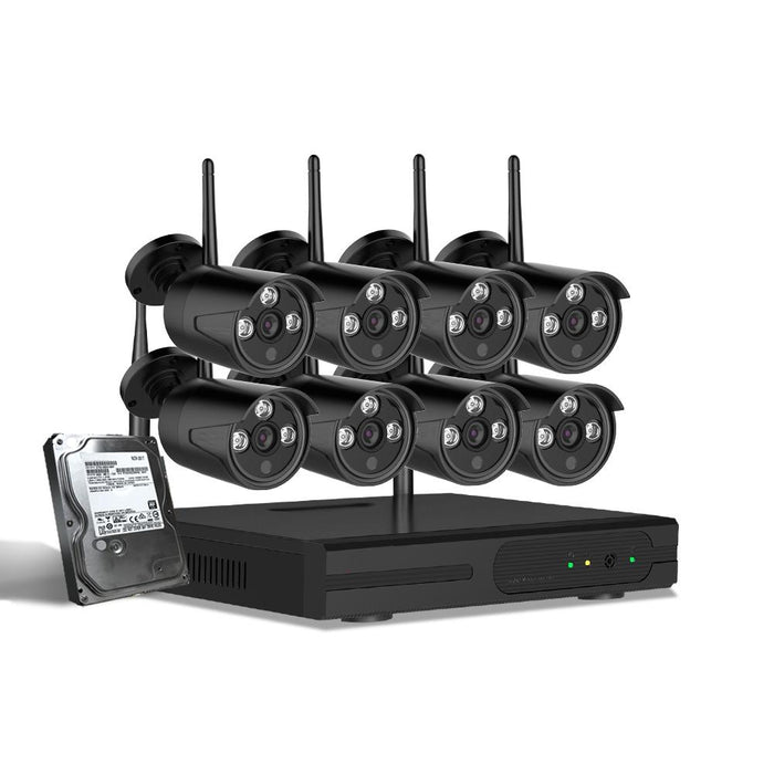 Wireless Security System 1080P 8CH NVR System 1TB HDD with 8 Cameras