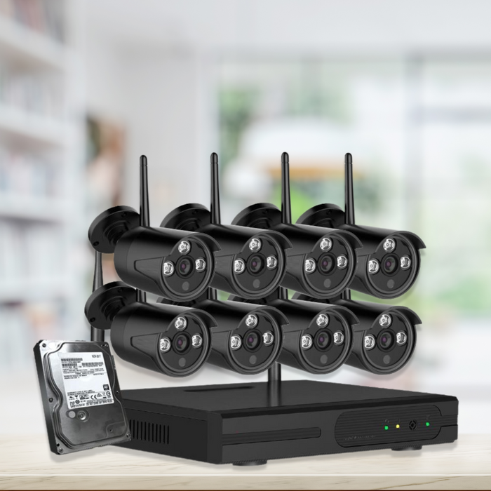 Wireless Security System 1080P 8CH NVR System 1TB HDD with 8 Cameras